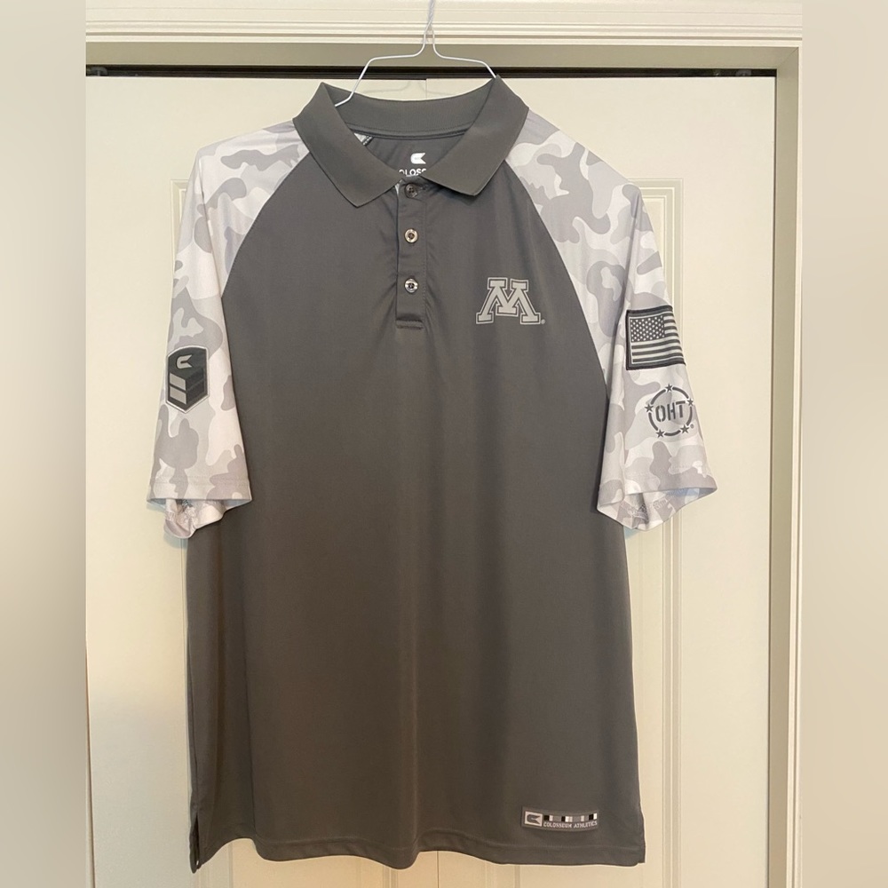 Colosseum Minnesota Gophers OTH Military Appreciation Golf Shirt - Large - NWOT